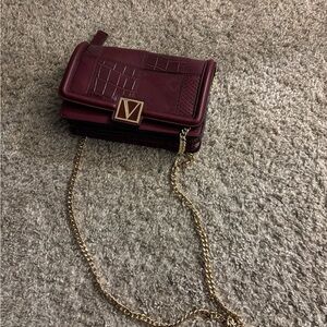 Elegant Burgundy Victoria secrets Chain Shoulder Bag